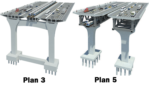 For the Tappan Zee, renderings with rail but no funding yet ...