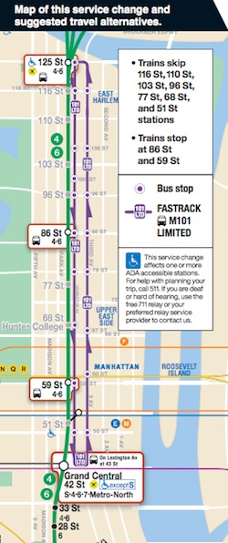 This week's FASTRACK along the East Side local tracks leaves riders with plenty of alternate routes.