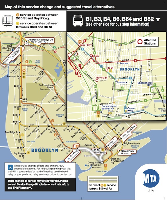 The first weekend FASTRACK impacts Coney Island service.