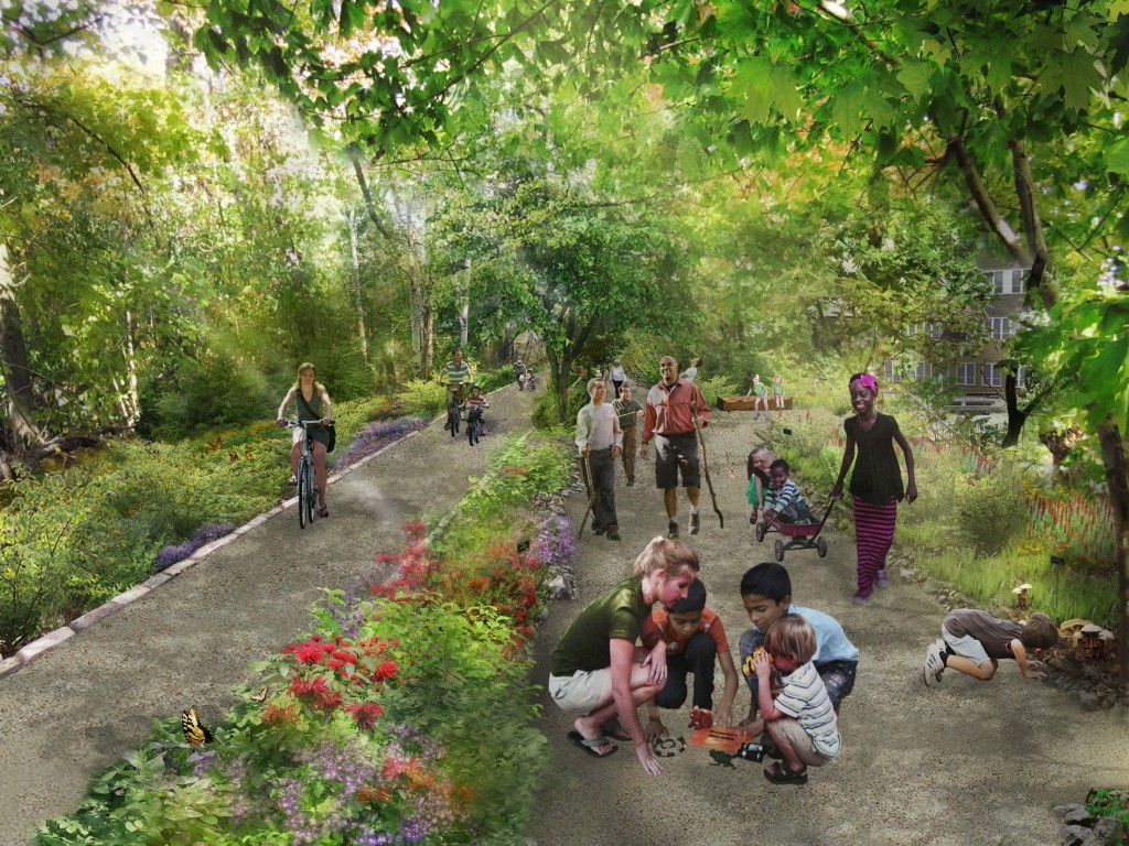 Flashy renderings of the Queensway have captured the attention of The Times. (Via Friends of the Queensway, WXYand DLANDStudio)