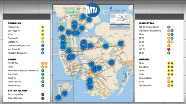 The MTA will close these 30 stations at times over the next few years to speed up rehab efforts. (Click to enlarge)
